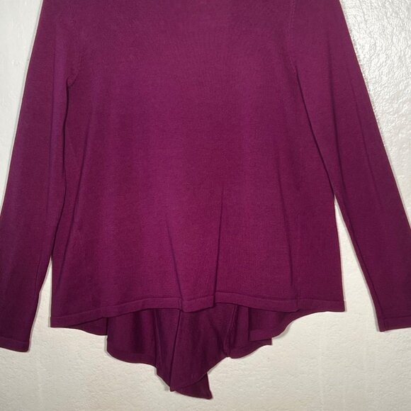 Rafaella Womens M Cardigan Sweater Drape Front Burgundy Career Comfortable Y2K - Picture 9 of 16